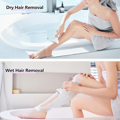 Electric Razor for Women, Bikini Trimmer 5 in 1 Electric Shavers Razors IPX6 Waterproof Wet/Dry Body Shaver for Face Nose Eyebrow Arms Armpit Legs Pubic Area Painless Replaceable Facial Hair Removal